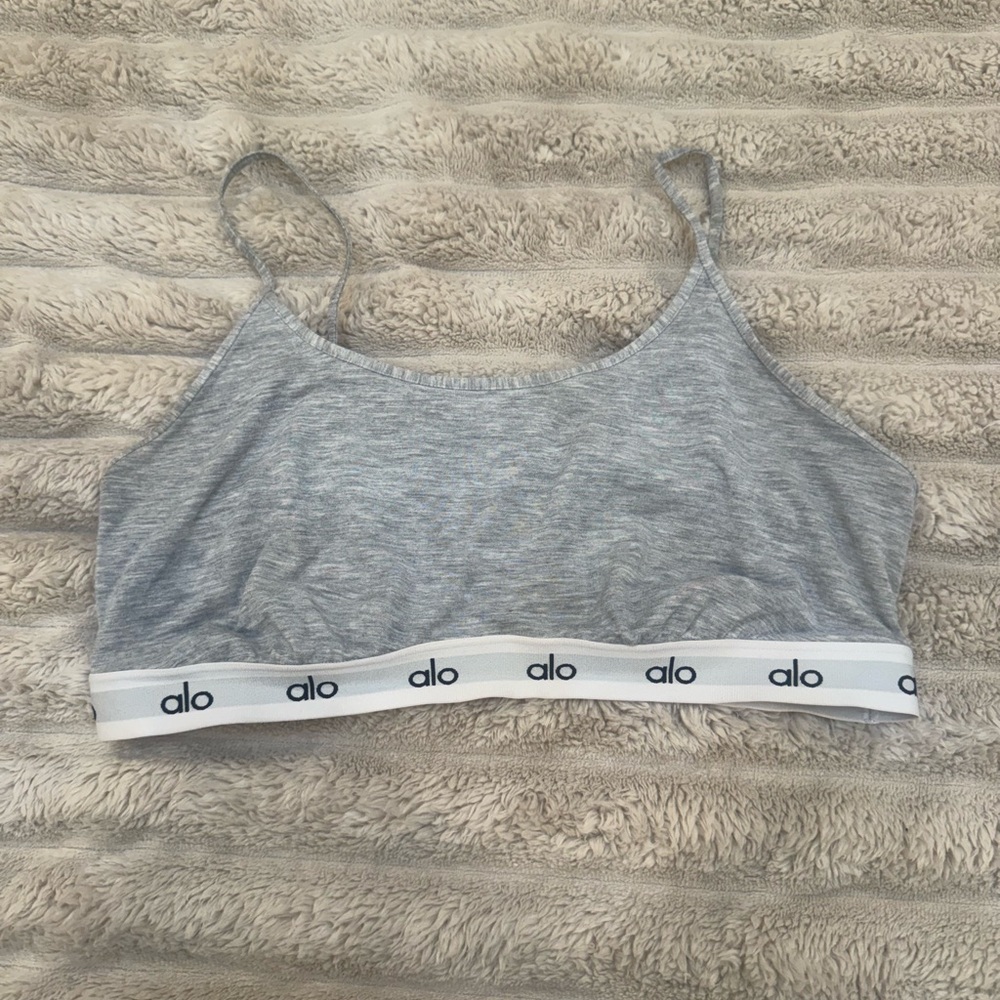 ALO Yoga Gray & White Seamless Bralette